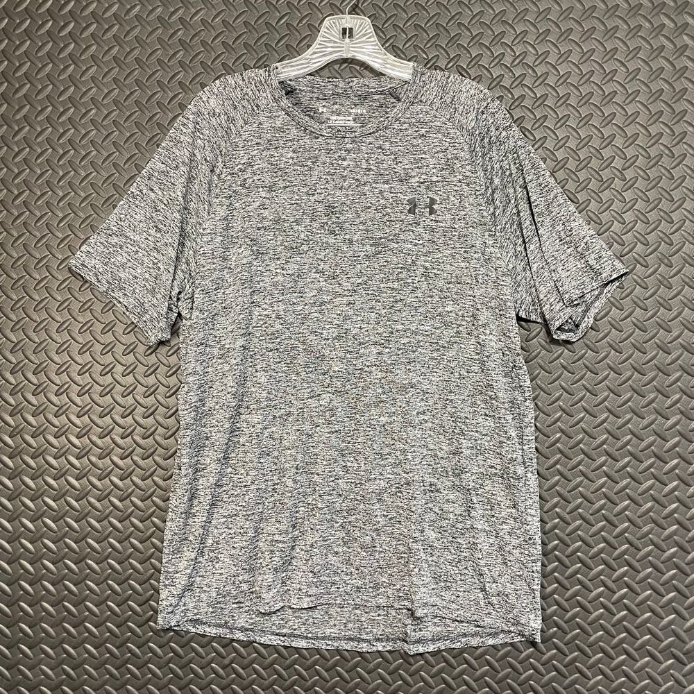 Under Armour Gray Static The Tech Tee Athletic Gym Wear Men's Size Large